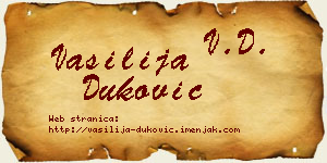 Vasilija Duković vizit kartica